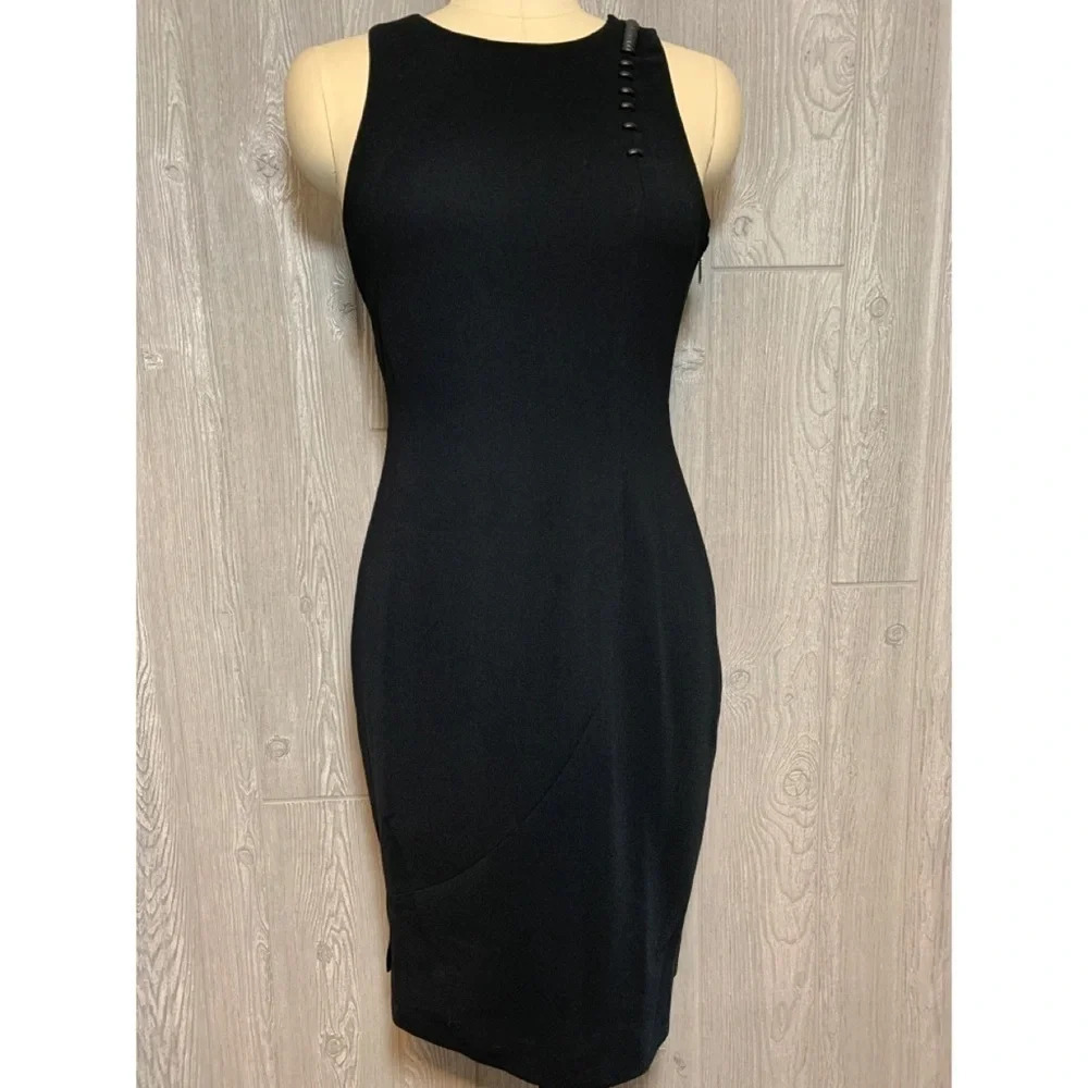 Rachel Roy Black Embellished Sheath Dress 6 NWT